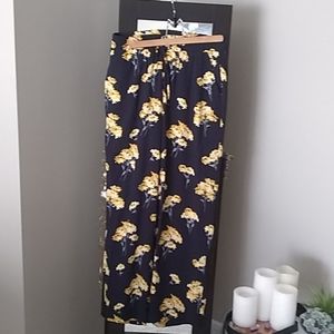 Flowery wide leg pants